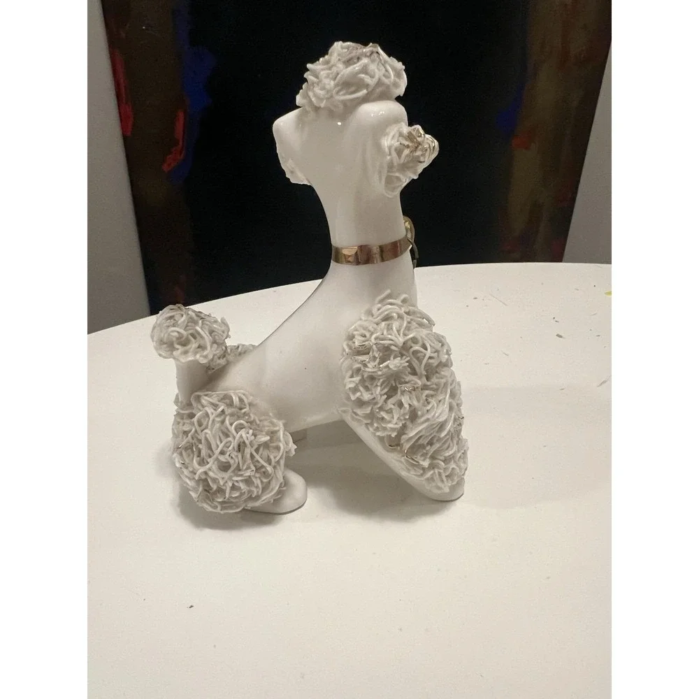 Vintage 1950's Lefton Poodle Figurine Gold Spaghetti